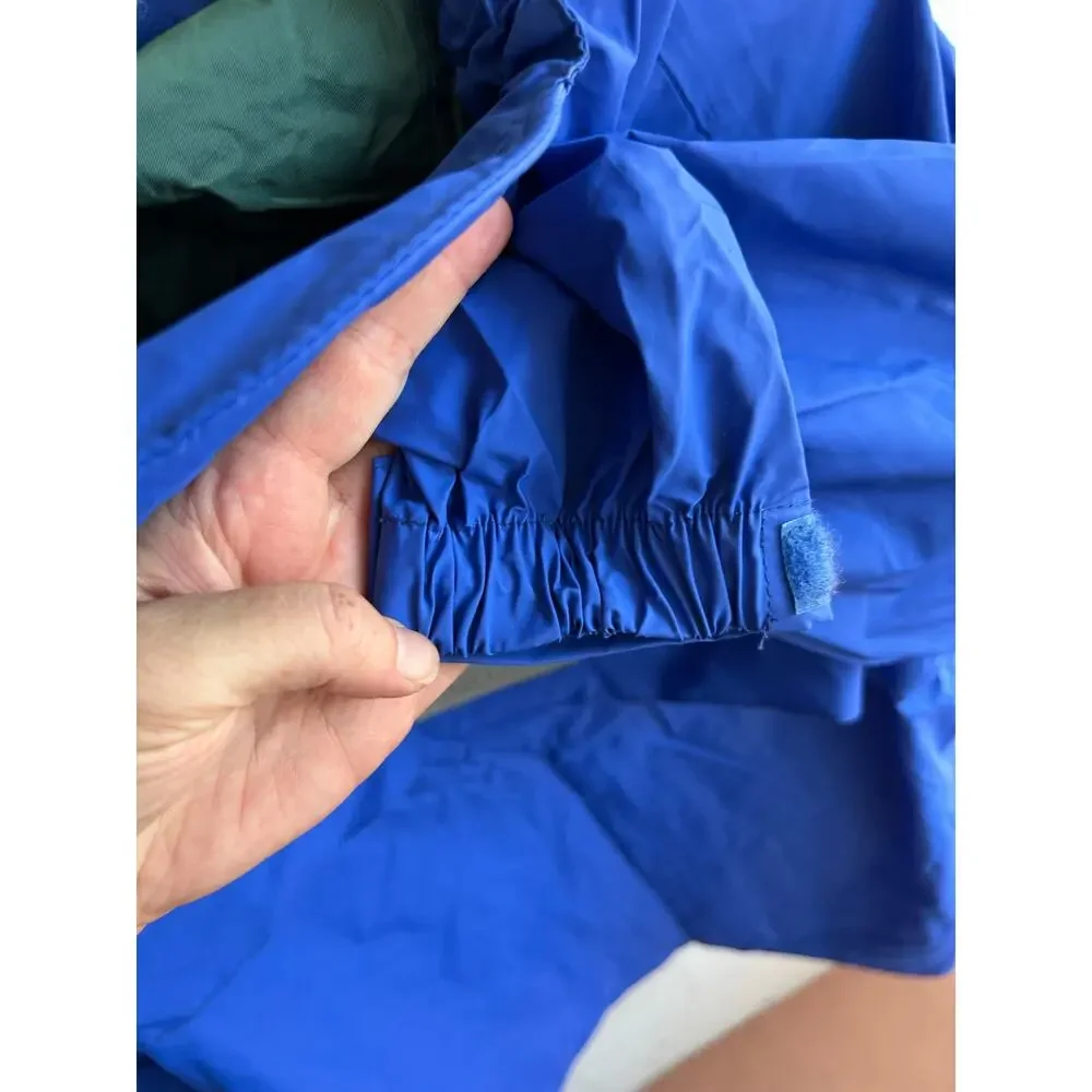 L.L. Bean Kids M/10-12 Raincoat, Blue, vented with hood with cap